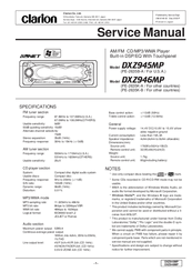 Clarion DXZ946MP Service Manual