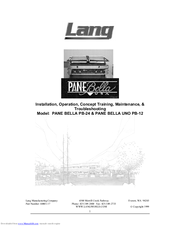 Lang PB-24 Installation, Operation, Concept Training, Maintenance, & Troubleshooting