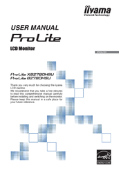 Iiyama Pro Lite XB2780HSU User Manual