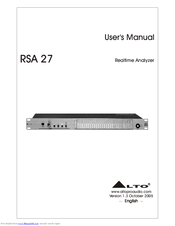 Alto RSA 27 User Manual