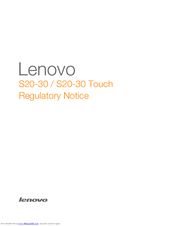 Lenovo S20-30 Touch Regulatory Notice