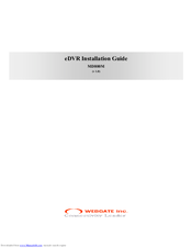 WebGate eDVR MD800M Installation Manual