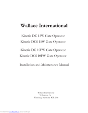 Wallace International Kinetic DC 15W Installation And Maintenance Manual