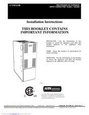 CAC / BDP CBMAAA060120 Installation Instructions Manual