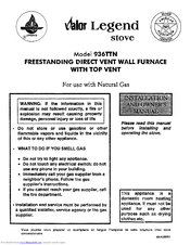 valor 936TTN Installation And Owner's Manual