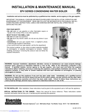Riverside Hydronics EPV SERIES Installation & Maintenance Manual