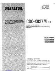 Aiwa CDC-X927M YUC Operating Instructions Manual