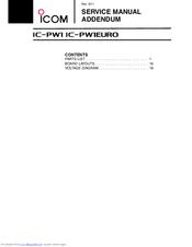 Icom IC-PW1 Service  Manual Addendum