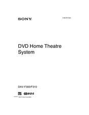 Sony DAV-F310 User Manual