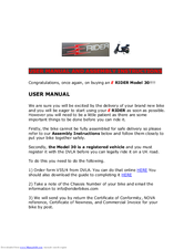 E Rider 30 User Manual And Assembly Instructions