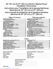 Whirlpool WET4027EW Installation Instructions Manual