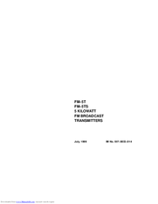 Broadcast Electronics FM-5TS User Manual