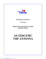 Valcom AS-3226C/URC Operation And Installation Instructions Manual