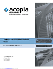 Acopia Networks ARX 1000 Hardware Installation Manual