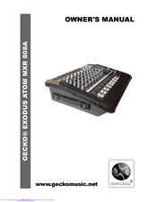 Gecko exodus atom mxr 808A Owner's Manual