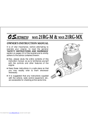 O.S. engine max-21RG-MX Owner's Instruction Manual