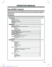 Sharp LC-65S3H Operation Manual