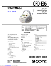 Sony CFD-E95 - Cd Radio Cassette-corder Service Manual