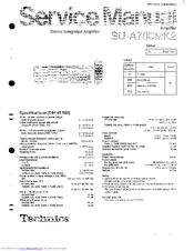 Technics SU-A700MK2 Service Manual