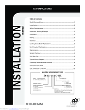 FHP CA CONSOLE series Installation Instructions Manual