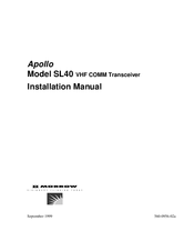 II Morrow Inc. Apollo SL40 Installation Manual