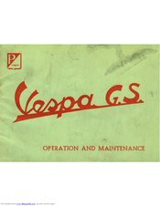 PIAGGIO Vespa G.S. Operation And Maintenance