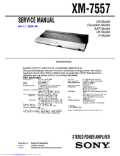 Sony XM-7557 Primary Service Manual