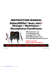 BatteryMINDer 24041 Instruction Manual