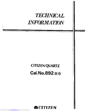 Citizen 892 Technical Information