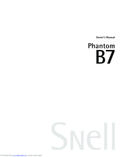 Snell B7 Owner's Manual