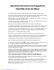 ELAN AUDIO FALCON-10 Operating Instructions Manual
