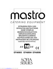 mastro SOFIA Series EFA0003 Operating Instructions Manual