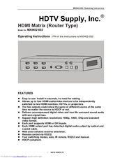 HDTV Supply MX0402-002 Operating Instructions Manual