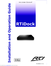 RTI RTiDock Installation And Operation Manual