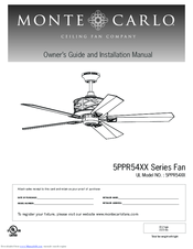 Monte Carlo Fan Company 5AZR56XX Series Owner's Manual And Installation Instructions