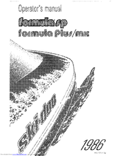 Bombardier formula sp 1986 Operator's Manual