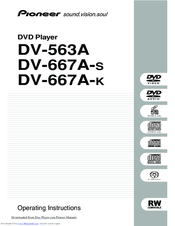 Pioneer DV-563A Operating Instructions Manual