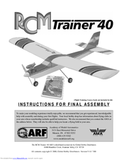 Global Hobby RCM Trainer 40 Instructions For Final Assembly