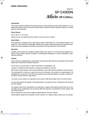 Ricoh Aficio SP C400DN User Manual