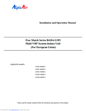 Alpic Air ATMI-65HPDC1 Installation And Operation Manual