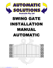 Automatic Solutions CTR50 Installation Manual