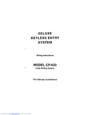 MEGATRONIX CP-633 Installation Instructions Manual