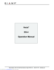 Biamp Vocia DS-4 Operation Manual