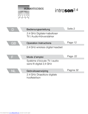 HumanTechnik Introson 2.4 Operation Instructions Manual