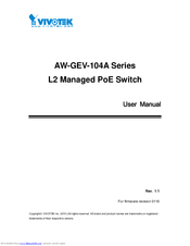 Vivotek AW-GEV-104A Series User Manual And Warranty Statement