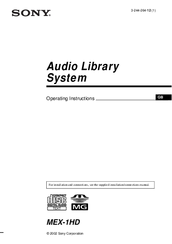 Sony MEX-1HD - Audio Library System Operating Instructions Manual