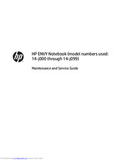 HP ENVY 14-j000 Maintenance And Service Manual