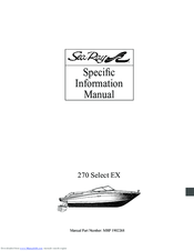 Sea Ray 270 Select EX Specific Information Manual