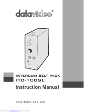 Datavideo ITC-100SL Instruction Manual