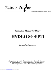 Fabco Power HYDRO 800EP11 Instruction Manual